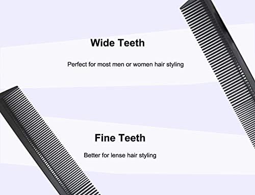 Professional Black Carbon Fiber Teasing Comb, Fine and Wide Tooth Hair Barber Comb For All Hair Types - Image 6