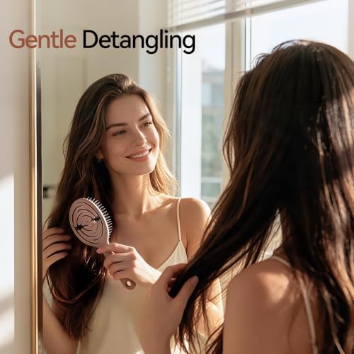 Boar Bristle Hair Brush for Women, Detangler Brush For Fine Hair & Styling - Image 5