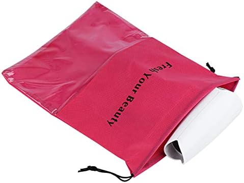 10 Pieces Wig Bags Hair Extension Storage Holder with Drawstring Hairpieces Ponytail Carrier Case Portable Dust Covers Large Size for Bundles, Wigs Tool, Gift and Travel (Large,Rose red) - Image 6