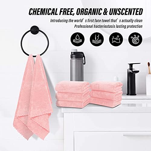 MOONQUEEN 6 Pack Premium Hand Towels - Quick Drying - Microfiber Coral Velvet Highly Absorbent Towels - Multipurpose Use as Hotel, Bathroom, Shower, Spa, Hand Towel 16 x 28 inches (Pink) - Image 6