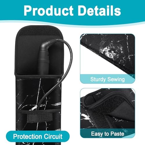 Shappy 2 Pcs Heat Resistant Curling Iron Flat Iron Travel Case,Retro - Image 3