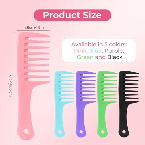 10 Pack Small Wide Tooth Mini Comb with Handle - Image 2