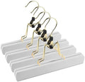Hair Extension Hanger 4PCS Wooden Storage Holder for Hairpieces Pants Hanger for Clothes Pants Carrier Wig Holder with Double Anti-Slip Stickers by GlamorDove