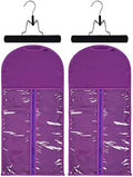 2 Packs Satin Wig Bags Storage with Wooden Hangers 23.6 x 11.4in,Purple #2 by Unknown
