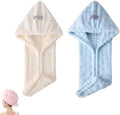 Ultra Absorbent Fast-Drying Hair Turban, Thickened Coral Fleece (Beige+Blue) by Unknown