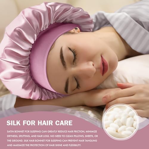 Satin Silk Bonnet for Hair, Double Layer Sleep Cap for Men & Women - Image 3