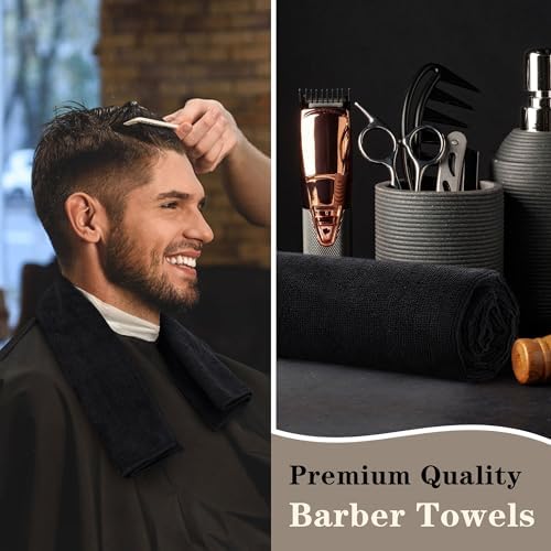 FIXSMITH Salon Towels 24 Pack, Black Microfiber Hair Towels (16 x 27 in) - Image 3