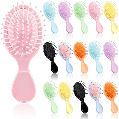 HOFASON Bridesmaid Gift Bachelorette Party Favors,16 PCS Mini Wet Hair Brush Travel for Stocking Stuffers, Teen Girls Gift, Small Hair Brush for Pockets, Women Girl Detangling Travel Mini Brush by HOFASON