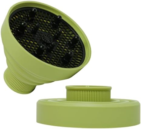 Universal Collapsible Hair Dryer Diffuser Attachment-Foldable Portable Travel and Easy Storage Hair Diffuser Fit Most Hair Dryers with Nozzle Diameter D-1.575Inch to 1.968 Inch (4-5cm)- Green by WAJIAYON