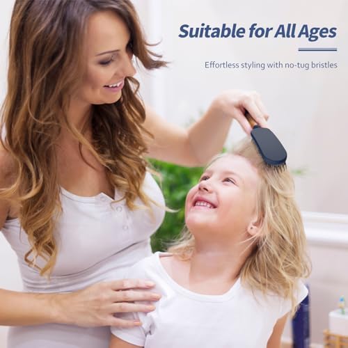 SHINLEA Slim Hair Brush for Fine Thin Thick Hair, Soft Double Nylon Bristles for Deep Detangling & Massage, Metal-Infused Luxury Gold Handle, Gift for Women Men Kids - Image 5