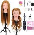 Mannequin Head with Stand 26-28", 80% Human Hair by Demides