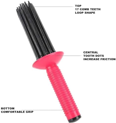 Curly Hair Styler Tool for Women & Girls, Hair Curler Brush, 17 Comb Teeth, Anti-Slip, Eco-friendly Materials, 2PC - Image 4