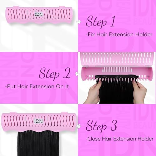 IDN BEAUTY Hair Extension Holder Stand for Styling, 4 Installation Modes With Tool, Hair Extension Holder Designed to Securely Hold Your Extensions for Washing, Styling, Packing and Storing (rose) - Image 4
