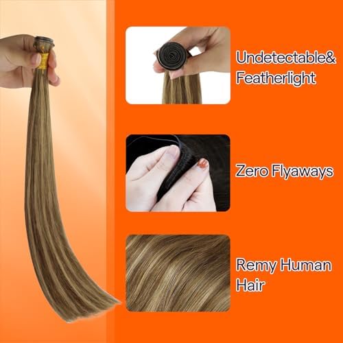 Full Shine Genius Weft Hair Extensions Human Hair for Women 14 Inch 50g - Image 3