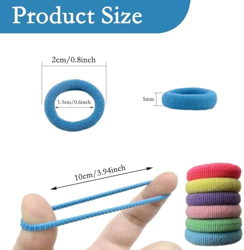 288 Pcs Toddler Hair Ties, Soft Seamless Cotton Baby Hair Ties, Multicolor Small Hair Bands for Little Girls and Kids, Elastic Hair Accessories Ponytail Holders (Bright Color) - Image 2