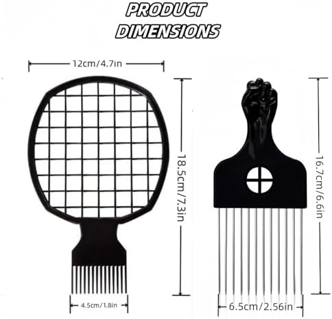 Upgraded Hair Twist Comb Hair Sponge Brush and Metal Afro Hair Pick Comb Set for Black Men Women Curls, 2 In 1 Afro Hair Coil Pick Combs Curl Brush (2 Pcs) - Image 2