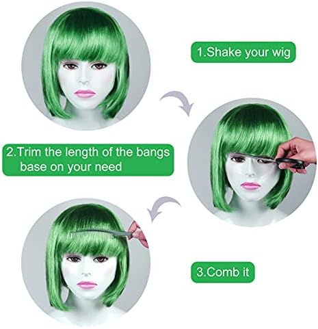 MIAHART Green Short Bob Wig and Sunglass Set - Image 2