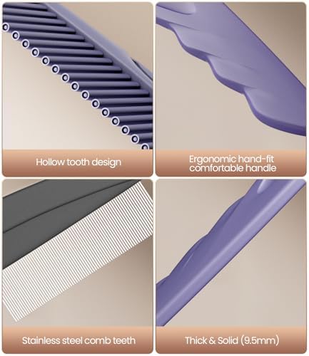 Dandruff Comb Removal 2PC Hollow Fine Tooth Scalp Detox Hair Care Tool - Image 5