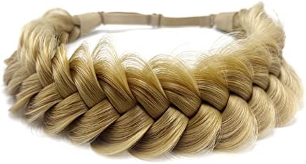 Synthetic Hair Braided Headband Classic Wide Strands Wedding Disorderly Fluffy Braids Wig Band Women Beauty Accessory by TOECWEGR