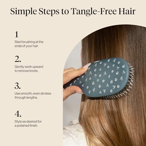 Kitsch Smooth & Polish Hair Brushes For Women and Men - Coastal Blue Print - Image 7