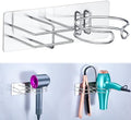 Hair Dryer and Straightener Holder Wall Mounted, Self Adhesive Blow Dryer and Flat Iron Storage Hair Tool Organizer for Bathroom Vanity (Silver) by WelcometotheXILIMEN