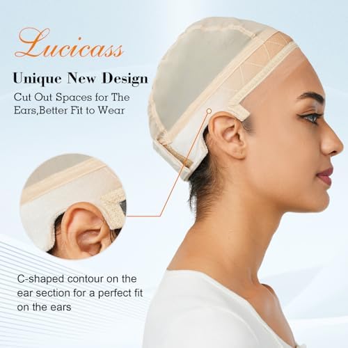 Wig Cap Wig Grip Cap for Women Wig Grip Band for Keeping Wigs Lace Front in Place Non-Slip Wig Cap with Built-in Adjustable Velvet Grip Band Make Your Wig Be Glueless (Nude) - Image 3