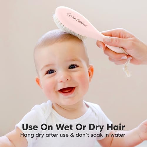 Wooden Baby Hair Brush for Toddler, Infant Cradle Cap (Blush, Regular) - Image 6