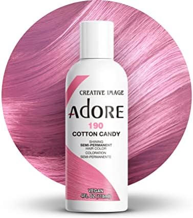 Adore Semi Permanent Hair Color, 190 Cotton Candy, 4 Fl Oz by Adore