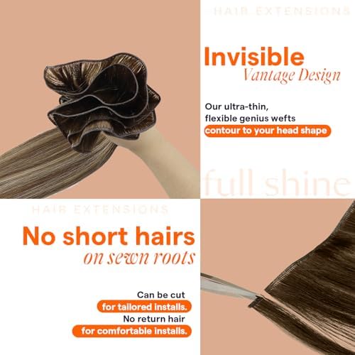 Full Shine Sew In Hair Extensions Real Human Hair 22 Inch 80g - Image 4