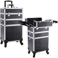 FRENESSA 3 in 1 Rolling Makeup Case Cosmetology Case on Wheel Vintage Black by Frenessa