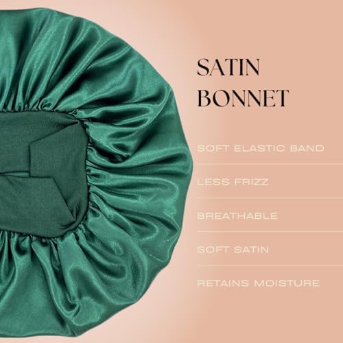 Satin Bonnet – Sleep Bonnet for Women and Men Curly Hair, Braids, and Natural Hairstyles (1pck) - Image 3