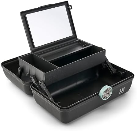 Caboodles On-The-Go Girl Makeup Box, Black Sparkle, Show Girl Collection, Hard Plastic Makeup Organizer Box, Built-In Mirror, Secure Latch for Safe Travel, Spacious Storage for Large Items - Image 4