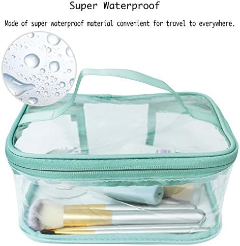 Toiletry Bag Makeup Cosmetic Clear Bag Portable Waterproof Transparent Travel Storage Green - Image 4