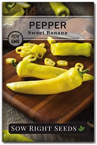 Sow Right Seeds - Sweet Banana Pepper Seed for Planting Long Mild Peppers by SowRightSeeds