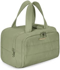 BAGSMART Travel Toiletry Bag, Lightweight Large Wide-open Travel Bag for Women, Puffy Cosmetic Makeup Bag Organizer with Handle for Accessories,Essentials, Toiletries, Green by BAGSMART