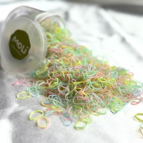 1500 PCS Toddler Baby Infant Mini Thin Gentle Hair Elastics Ties Soft Rubber Bands for Thin Fine Hair Baby Girl (MultiColor - Green) by MoLiBabyCollection