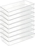 Manalete 8 Pcs Large Clear Plastic Drawer Organizer,12"x6" Vanity Organizer by Manelete