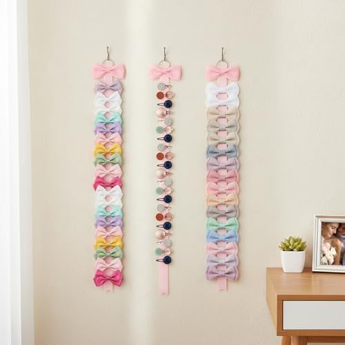 3pcs Pink Bow Holder for Girls Hair Bows, Pink Hair Bow Organizer for Girls - Image 5