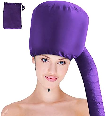 Hair Dryer Bonnet - Upgraded Bonnet Hair Dryer with Longer Extended Hose for Easy Styling, Curling and Deep Conditioning, Purple, One Size Fits All by Frclona
