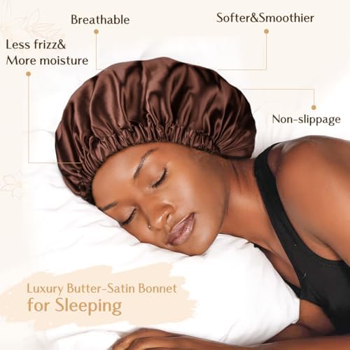 YANIBEST Adjustable Satin Bonnet to Reduce Frizz, Silk Feeling Hair Wrap - Image 2