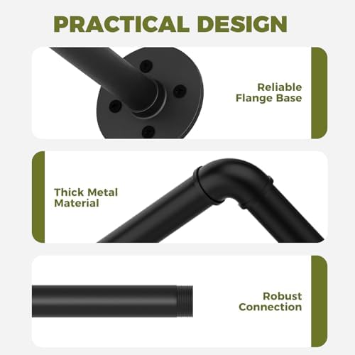 Galood 2Pc Hanging Planters for Indoor Plants Plant Hanger Indoor Hanging Plant Holder Black Metal Rod(Pot/Chain/Plant not Included - Image 4