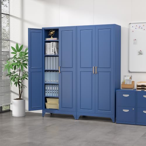 SteeLoong 75”Metal Pantry Storage Cabinet with Doors & 5 Adjustable Shelves - Image 6