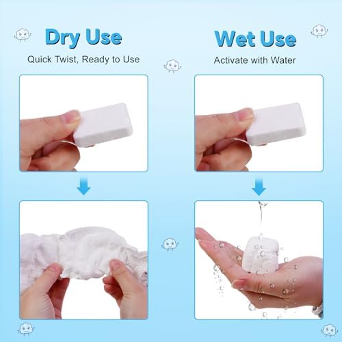 Cottonessence Premium Compressed Towels (100-Pack) - 10" x 12" Individually Wrapped Coin Tissues, Portable Towels for Travel, Hiking, Gym, Spa, Beauty Salon, Makeup, Baby Care, Outdoor Use - Image 5