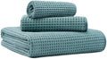 MICROFI New Microfiber Waffle Bath Towels, 3 Pieces, Oversized, Soft, Absorbent, Fast Drying, Lint Free, Includes Bath, Face and Hand Towels 430 GSM by Unknown