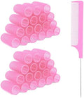 18pcs Self Grip Small Hair Rollers with Rat Tail Comb Plastic Hair Rollers Small Heatless Roller Hair Curlers for Pro Salon Hairdressing and DIY Hairstyles (0.98 X 2.44 Inch) by Unknown