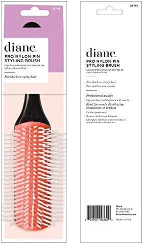 Diane Pro Nylon Pin Styling Hair Brush for Detangling, Separating, Shaping and Defining Wet Thick or Curly Hair, Glides Through Tangles with Ease - Image 6