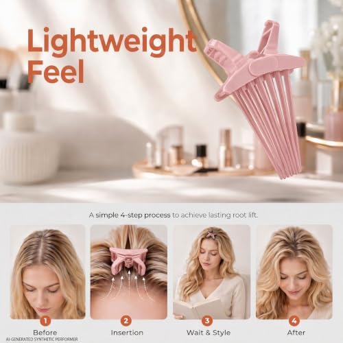 Hair Volume Clip for Root Lift, 1-Piece Root Clip for Curly Hair Volume, Fine Hair & Fluffy Bangs, Portable Volumizing Styling Tool - Image 4