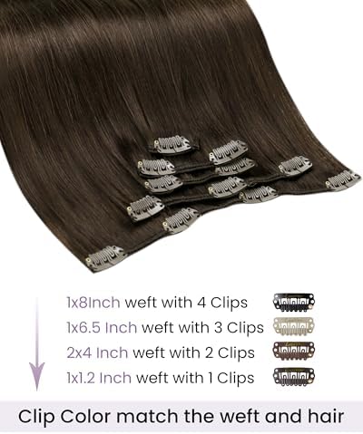 LaaVoo Hair Extensions Real Human Hair, 22inch 5pcs 80g, Thick Full - Image 2