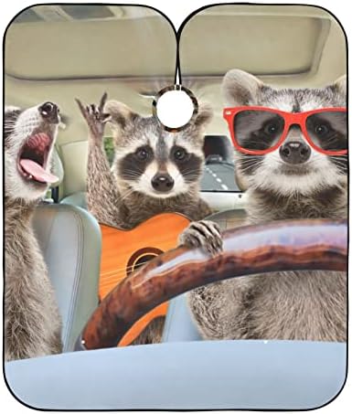 Kigai Funny Raccoon Watercolor Paint Waterproof Barber Cape for Men Adjustable Neck Size Haircut Cape Salon Cape for Hair Treatment - Cutting/Coloring/Perming by Kigai