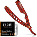 Facón Straight Razors for Men - Professional Barber Straight Edge Razor Kit with 100 Blades, Classic Stainless Steel Barbero Shaver for a Smooth & Precise Shave, Premium Barber Razor for Men's Shaving by Fac%C3%B3n